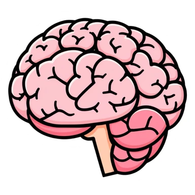 pink brain sticker style sticker