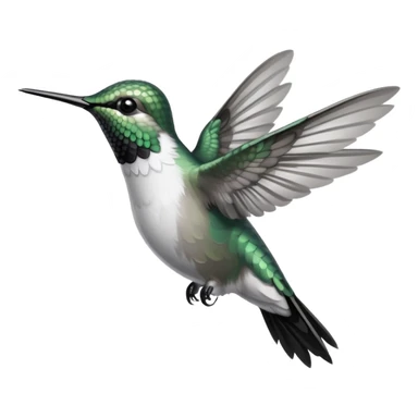 black and white hummingbird sticker