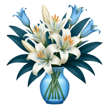 Big white and blue bouquet of Lillie’s  sticker