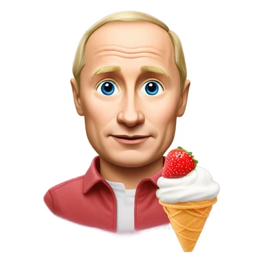 Vladimir putin with a strawberry ice cream  sticker