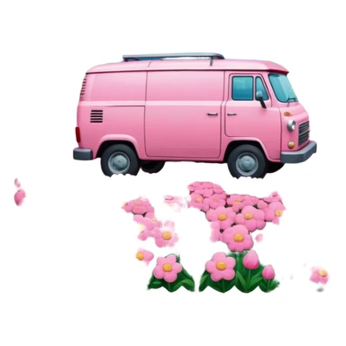 van gogh style pink SPAM  meat flowers landscape sticker