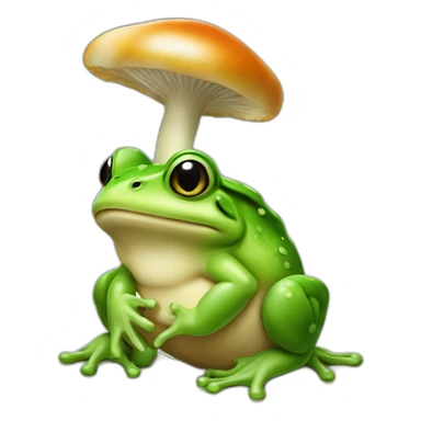 Grenouille avec un champignon sur la tête sticker