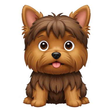 Yorkie dog with poop sticker