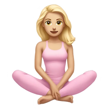 blonde girl doing pilates wearing pastel pink sticker