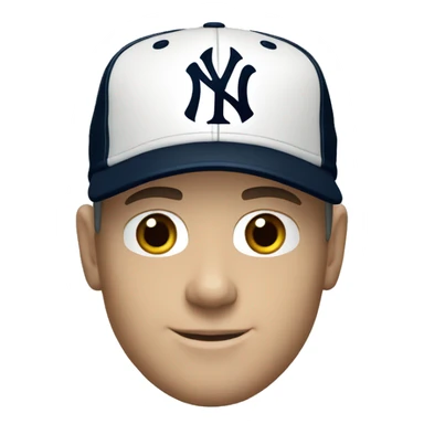 White man with cap and jersey of the New York Yankees sticker