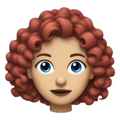mujer con pelo rizado pelirrojo y ojos azules sticker