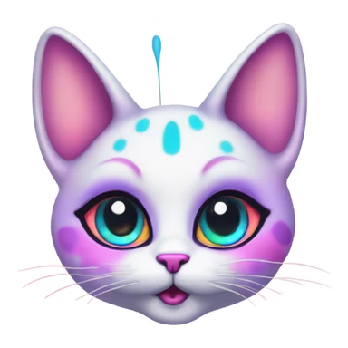 Lisa frank alien cat with antennas ￼ sticker