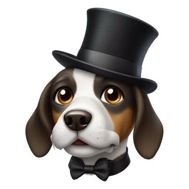 Dog with a top hat sticker