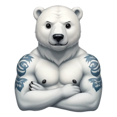 A strong polar bear with tattos on his body sticker