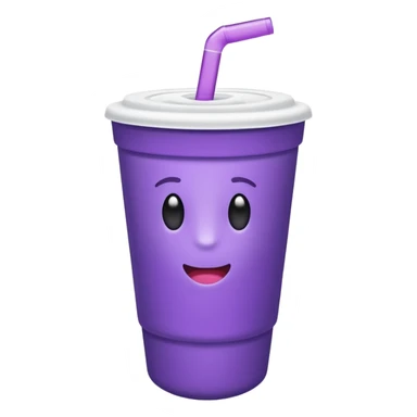 ios styrofoam cup.  purple liquid inside (no straw) (no face) sticker
