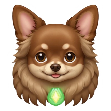 Dark Brown chihuahua long hair sticker