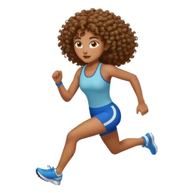 Treino de corrida mulher morena de cabelos cacheados sticker