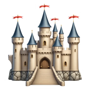 Beige fairytale castle with turrets and a drawbridge sticker
