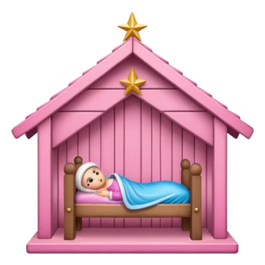 pink christmas crib sticker