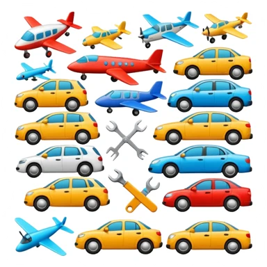 Emoji puzzle using objects or vehicles only.
Example: cars, bicycles, planes, tools.
One emoji slightly rotated or different shade.
Very subtle difference.
Modern flat design. sticker