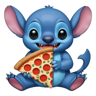 Stitch eating pizza sticker