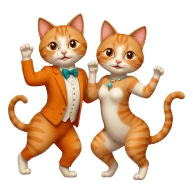 Cats couple salsa dancing  sticker
