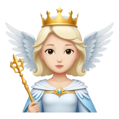 Angel Queen silhouette with wings and wand sticker