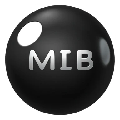 Black Ball with MB written on it sticker