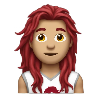 arkansas razorback with long hair sticker