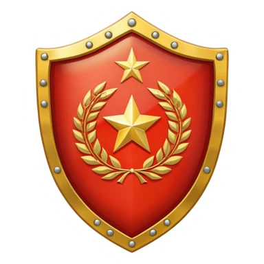 a shiny shield with the USSR flag inside sticker
