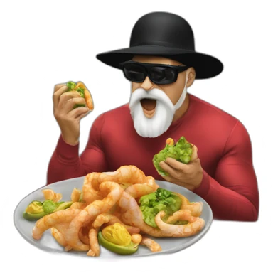 Hasidic Hulk Hogan’s bar mitzvah eating squid sticker