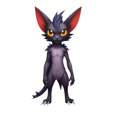  Kawaii Edgy Cool Vampiric Demonic Beautiful Noivern-Nargacuga-Litten with big Bat Ears full body sticker