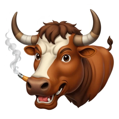 Longhorn Bull blowing smoke out of its nose sticker