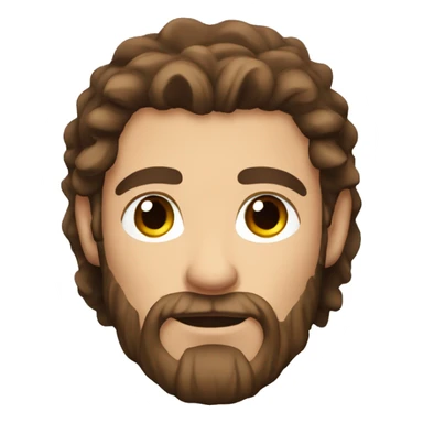 Attractive viking man with long brown hair dark brown eyes and stubble sticker