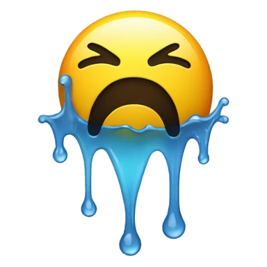 drippy single cartoon smiley face  sticker