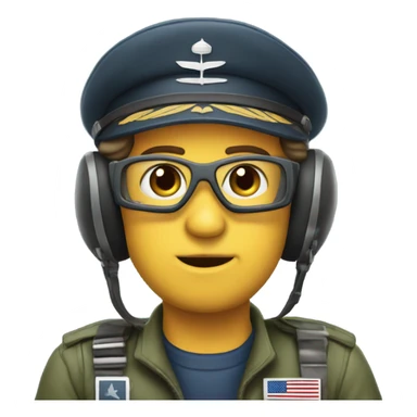 Pilot in military cockpit sticker