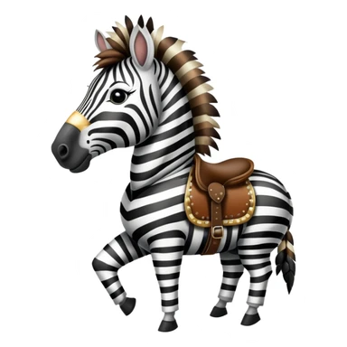 Vintage circus zebra wearing feathers and saddle sticker