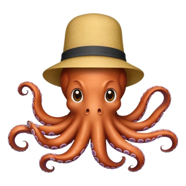Octopus with a hat sticker