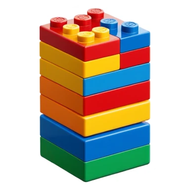6 to 7 stacked lego blocks in various colors, minimal design sticker