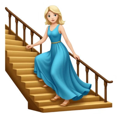 woman going upstair sticker
