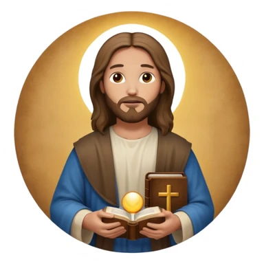 Jesus with bible circle avatar sticker