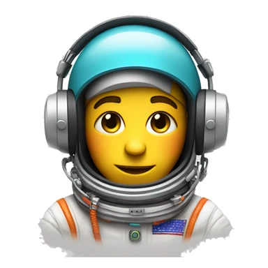 an astronaut dj in headphones in bright coloured helmet sticker