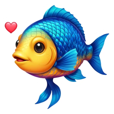 Fish with heart eyes sticker