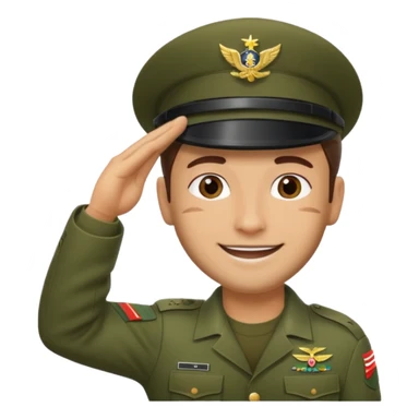 militar de boina dando continencia verde sticker