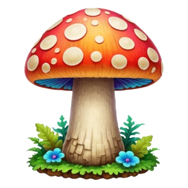 psychodelic mushroom single simple colorful harvested sticker
