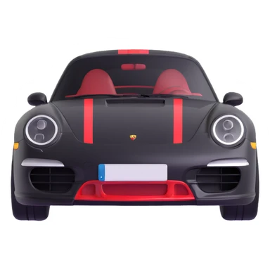 Black Porsche 911 with red details sticker