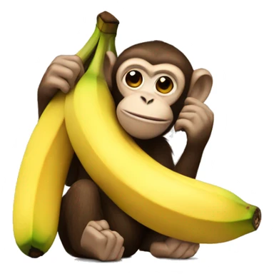 Monkey eating a BIG banana sticker