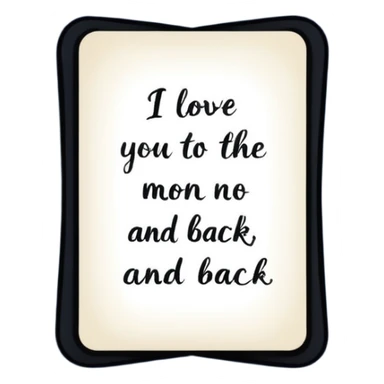 "I love you to the moon and back" exact words on a card?
 sticker