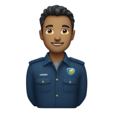 coeur en bleu marine sticker