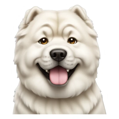 White Chow chow dog sticker