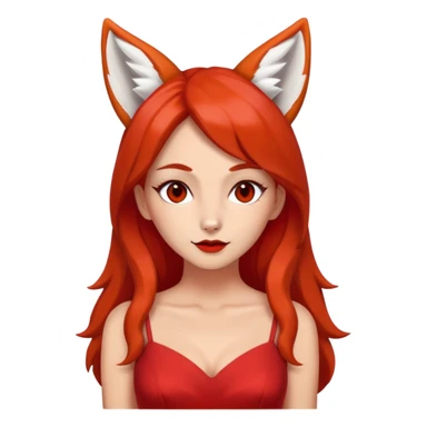 Red woman with fox ears sticker