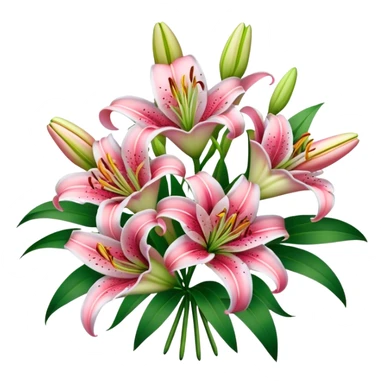 Lily stargazer flower bouquet  sticker
