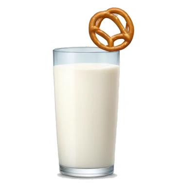 A glass of milk with a pretzel sticker