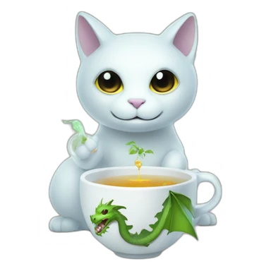 Cat dragon ghost source code -scientist-with cup tea and tree sticker