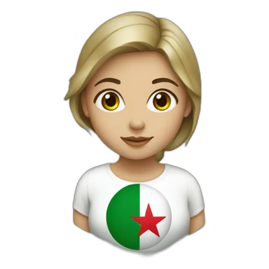 Girl with algeria flag sticker
